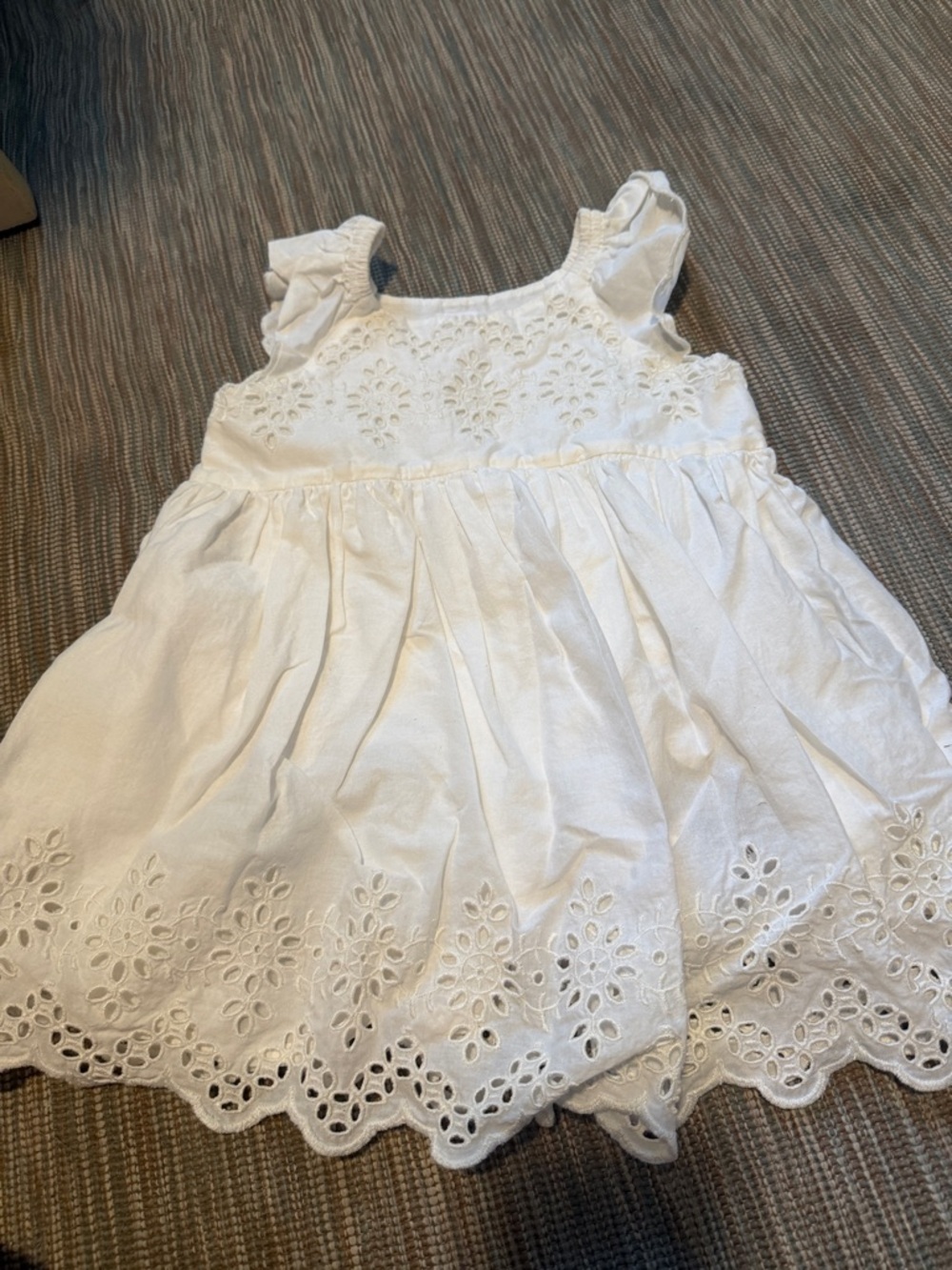 GAP White Eyelet Ruffle Strap Dress for Girls